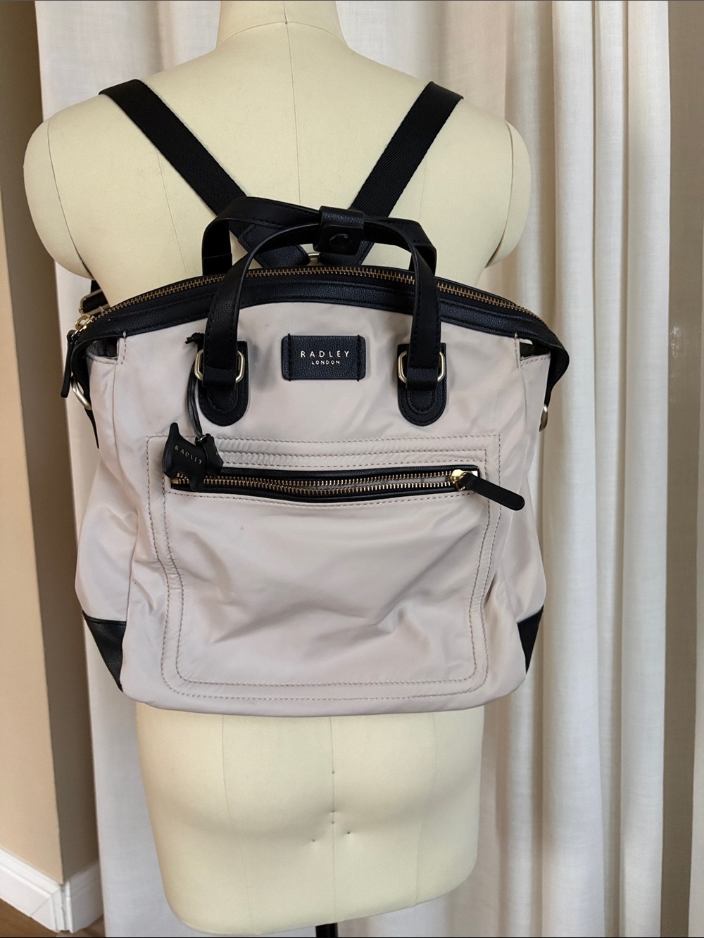 RADLEY LONDON Blush and Black Nylon Backpack Tote